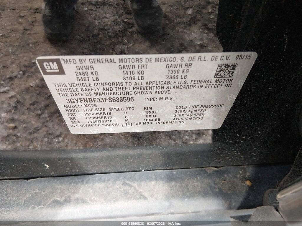 3GYFNBE33FS633596 2015 CADILLAC SRX photo no. 9