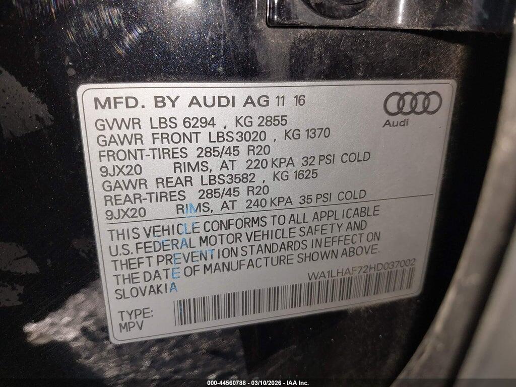 WA1LHAF72HD037002 2017 AUDI Q7 photo no. 9