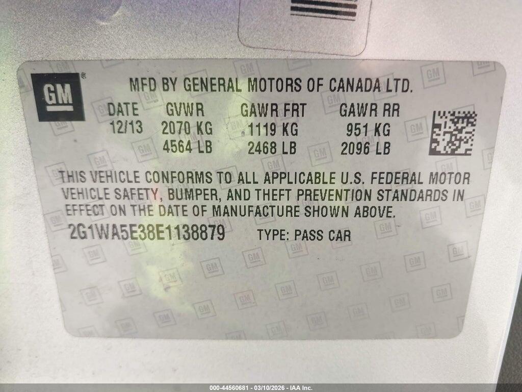 2G1WA5E38E1138879 2014 CHEVROLET IMPALA LIMITED photo no. 9
