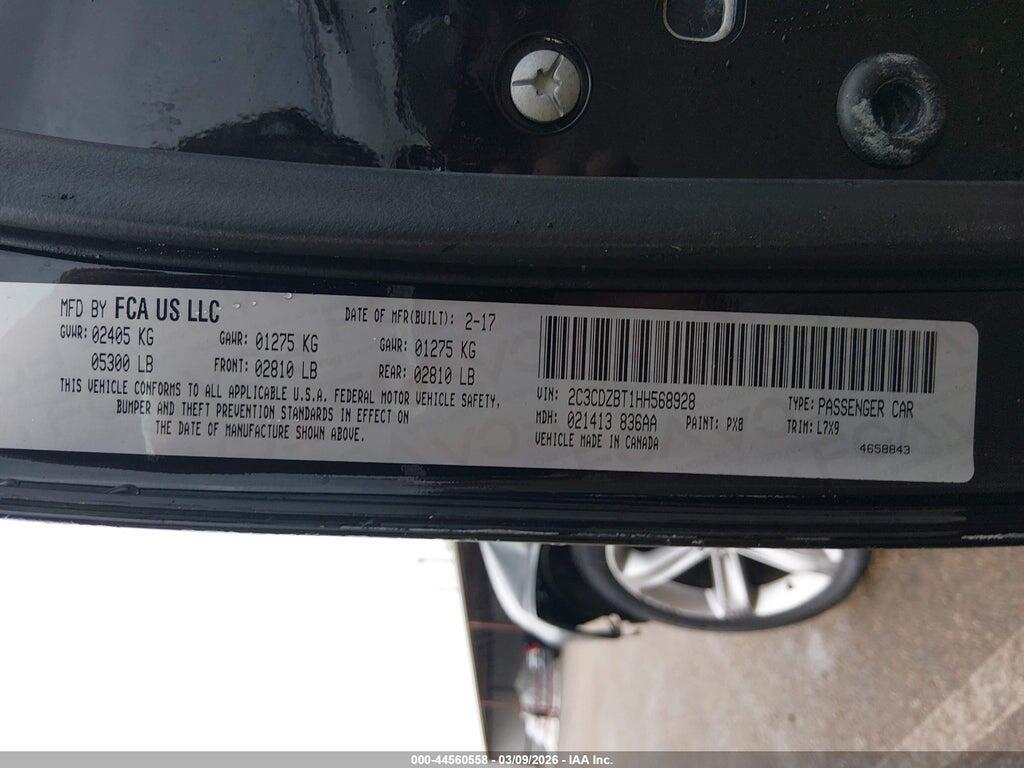 2C3CDZBT1HH568928 2017 DODGE CHALLENGER photo no. 9