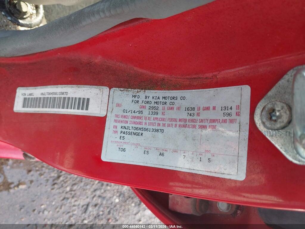 KNJLT06H5S6133870 1995 FORD ASPIRE photo no. 9