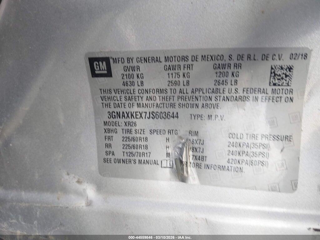 3GNAXKEX7JS603644 2018 CHEVROLET EQUINOX photo no. 9