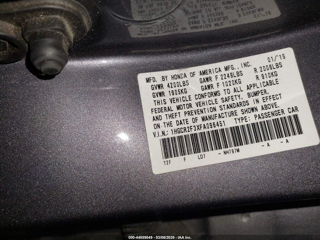 1HGCR2F3XFA096451 2015 HONDA ACCORD photo no. 9