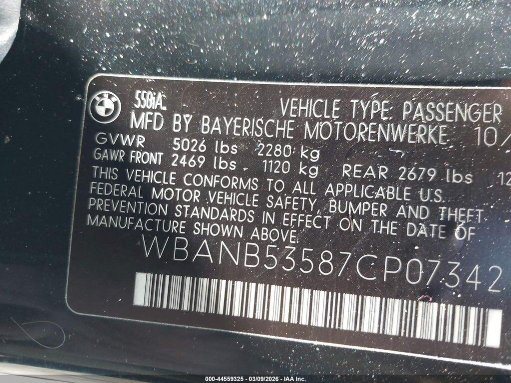 WBANB53587CP07342 2007 BMW 550I photo no. 9
