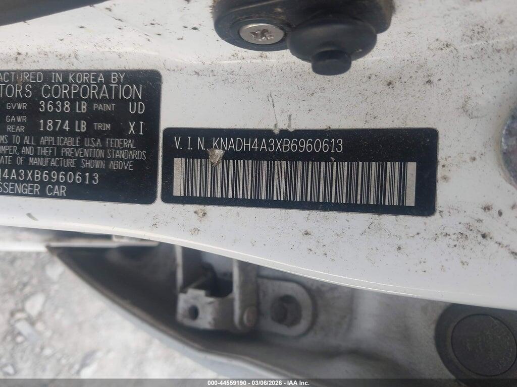 KNADH4A3XB6960613 2011 KIA RIO photo no. 9