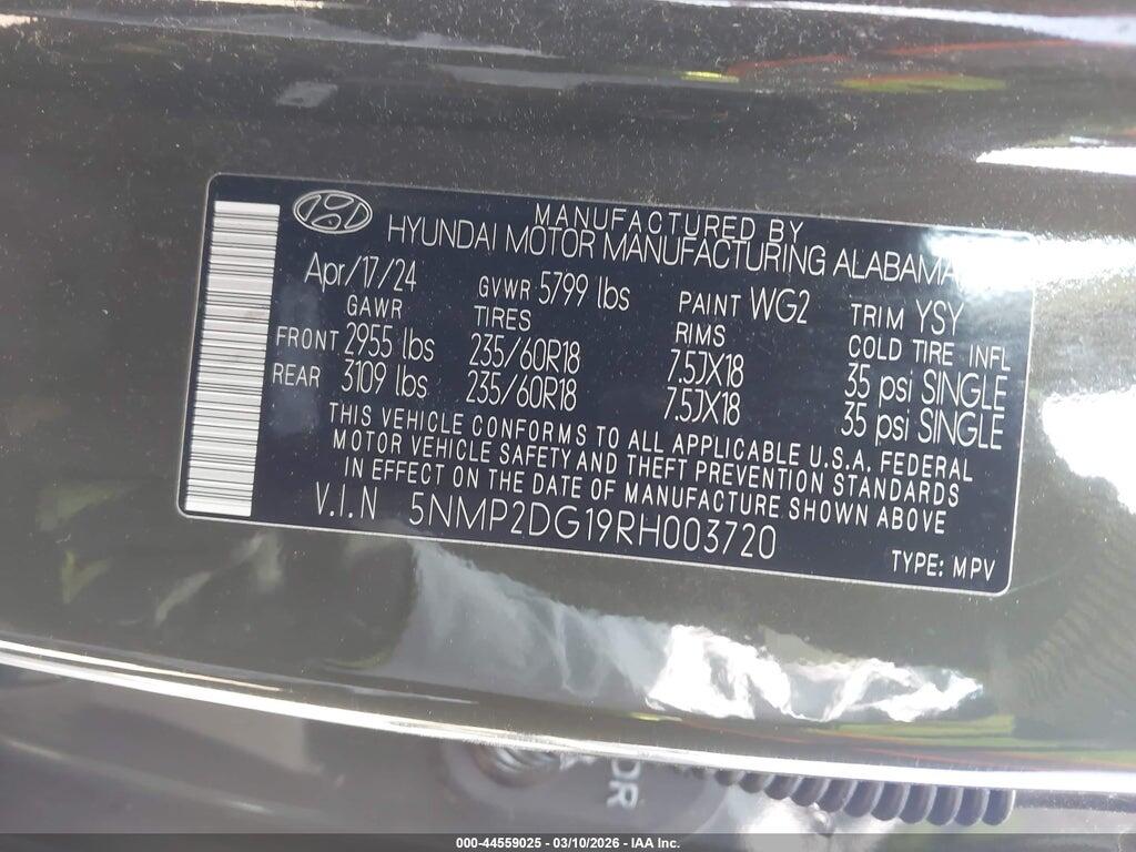 5NMP2DG19RH003720 2024 HYUNDAI SANTA FE HYBRID photo no. 9