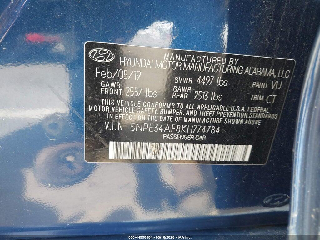 5NPE34AF8KH774784 2019 HYUNDAI SONATA photo no. 9
