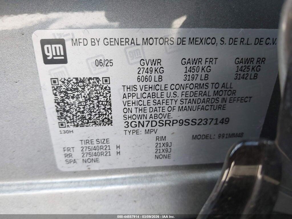 3GN7DSRP9SS237149 2025 CHEVROLET EQUINOX EV photo no. 9