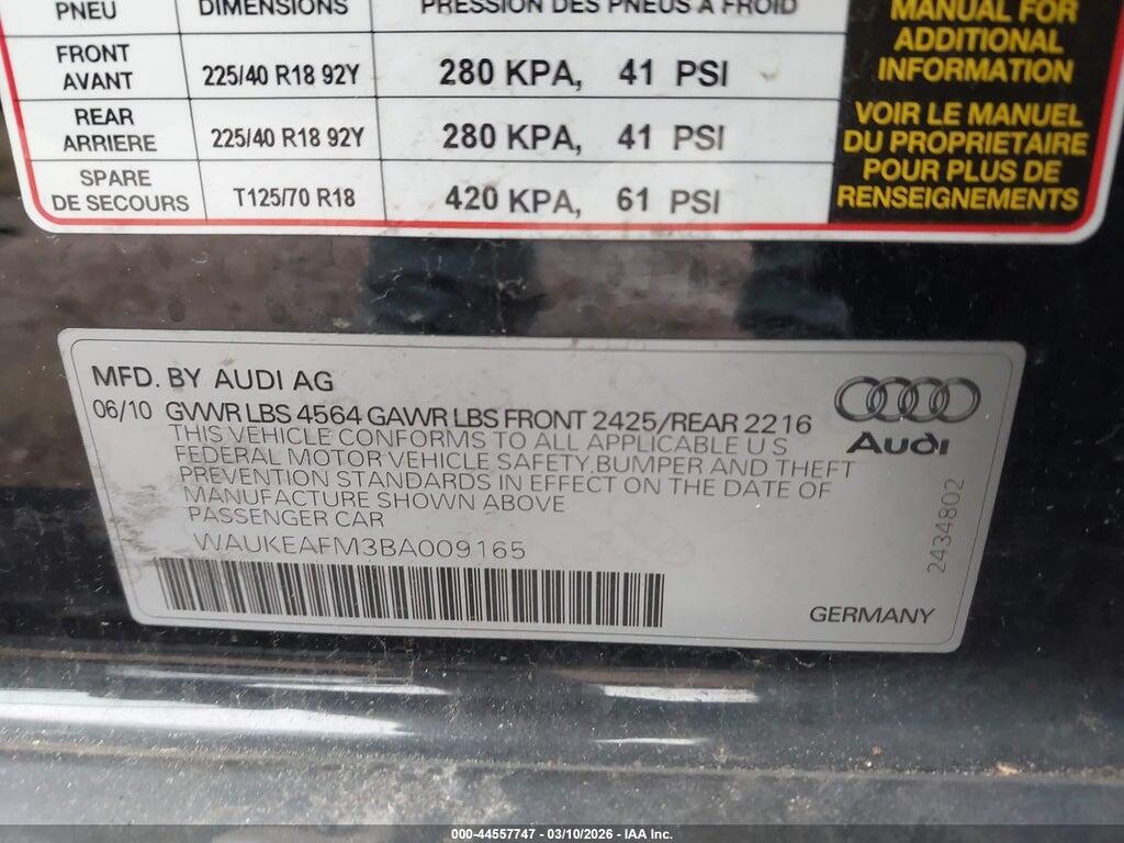 WAUKEAFM3BA009165 2011 AUDI A3 photo no. 9