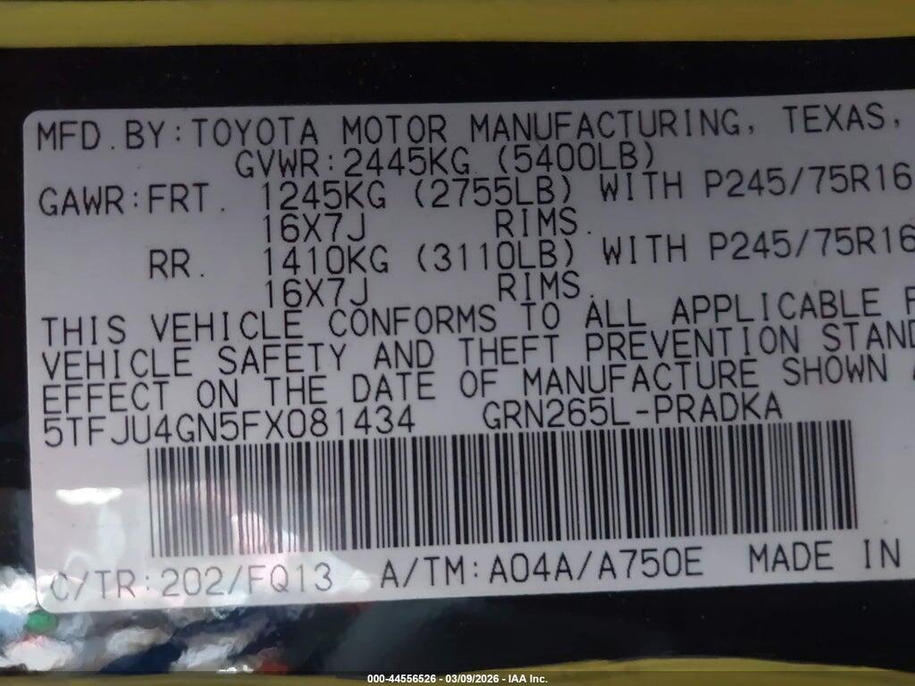 5TFJU4GN5FX081434 2015 TOYOTA TACOMA photo no. 9