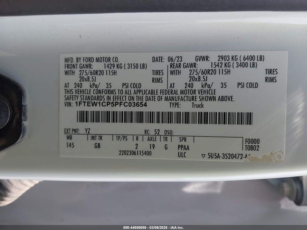 1FTEW1CP5PFC03654 2023 FORD F-150 photo no. 9