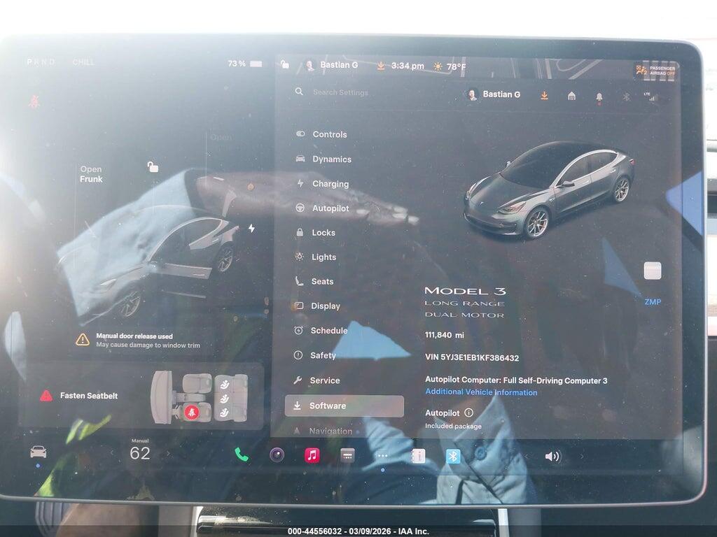 5YJ3E1EB1KF386432 2019 TESLA MODEL 3 photo no. 7