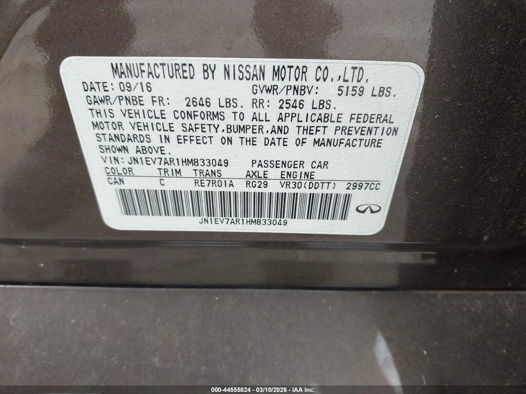 JN1EV7AR1HM833049 2017 INFINITI Q50 photo no. 9