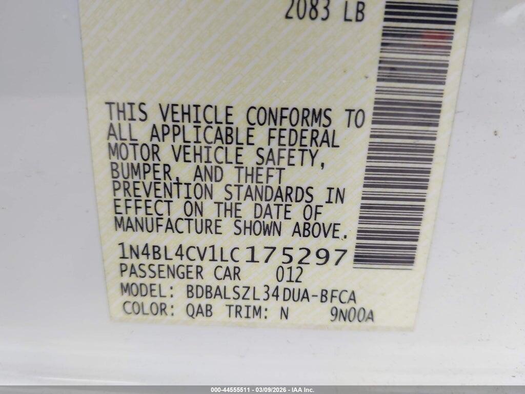 1N4BL4CV1LC175297 2020 NISSAN ALTIMA photo no. 9