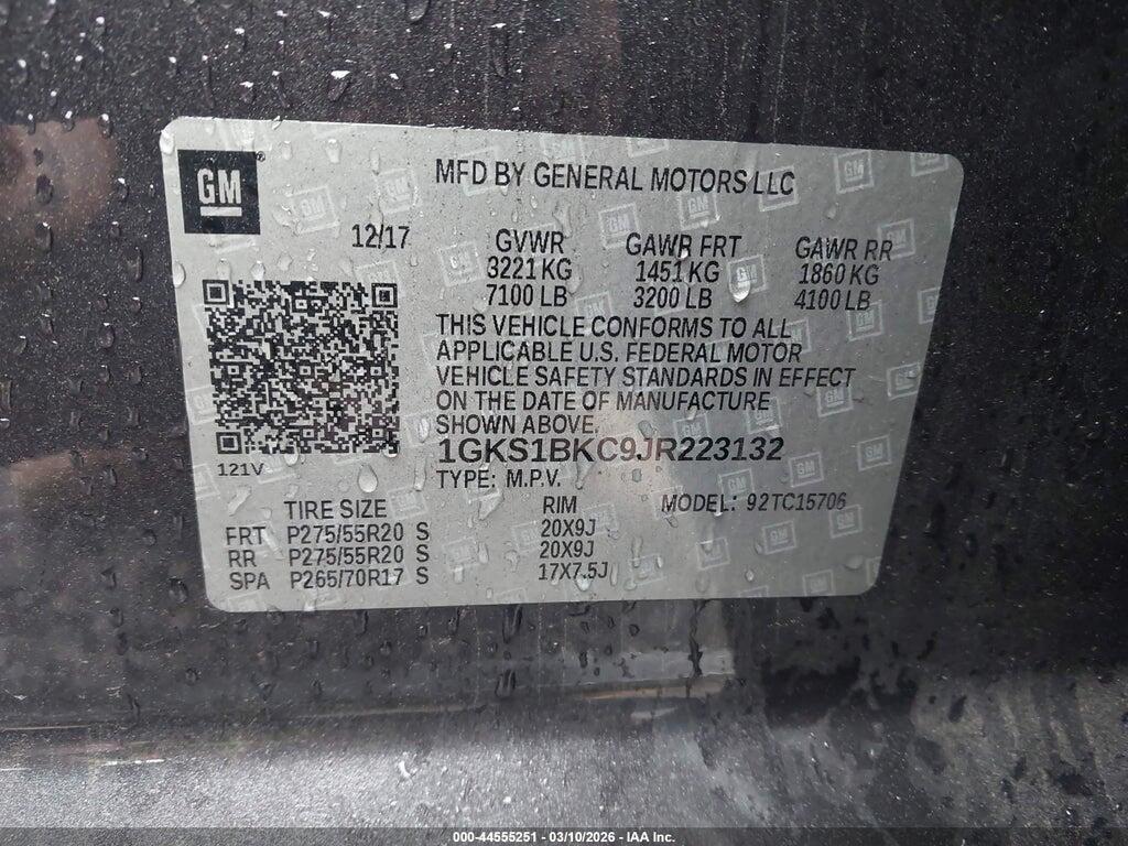 1GKS1BKC9JR223132 2018 GMC YUKON photo no. 9