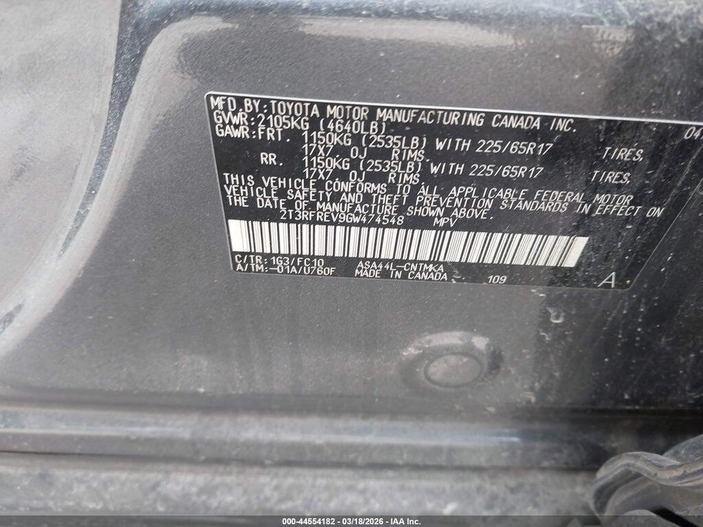2T3RFREV9GW474548 2016 TOYOTA RAV4 photo no. 9