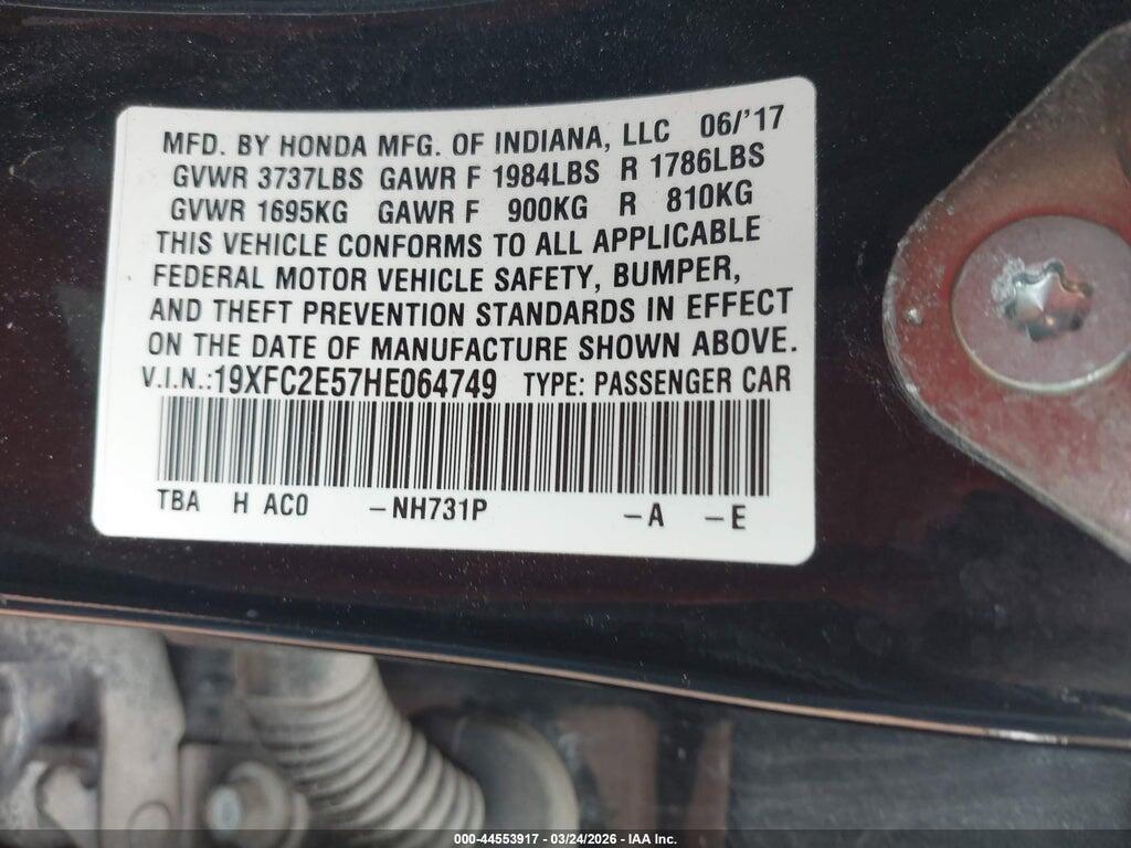 19XFC2E57HE064749 2017 HONDA CIVIC photo no. 9