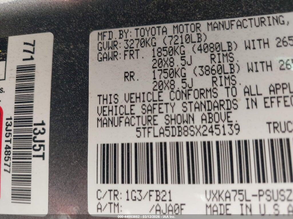 5TFLA5DB8SX245139 2025 TOYOTA TUNDRA photo no. 9