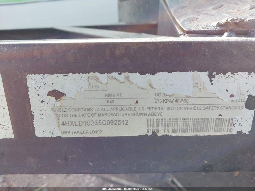 4HXLD10235C092512 CONSTRUCTION DUMP TRAILER photo no. 9