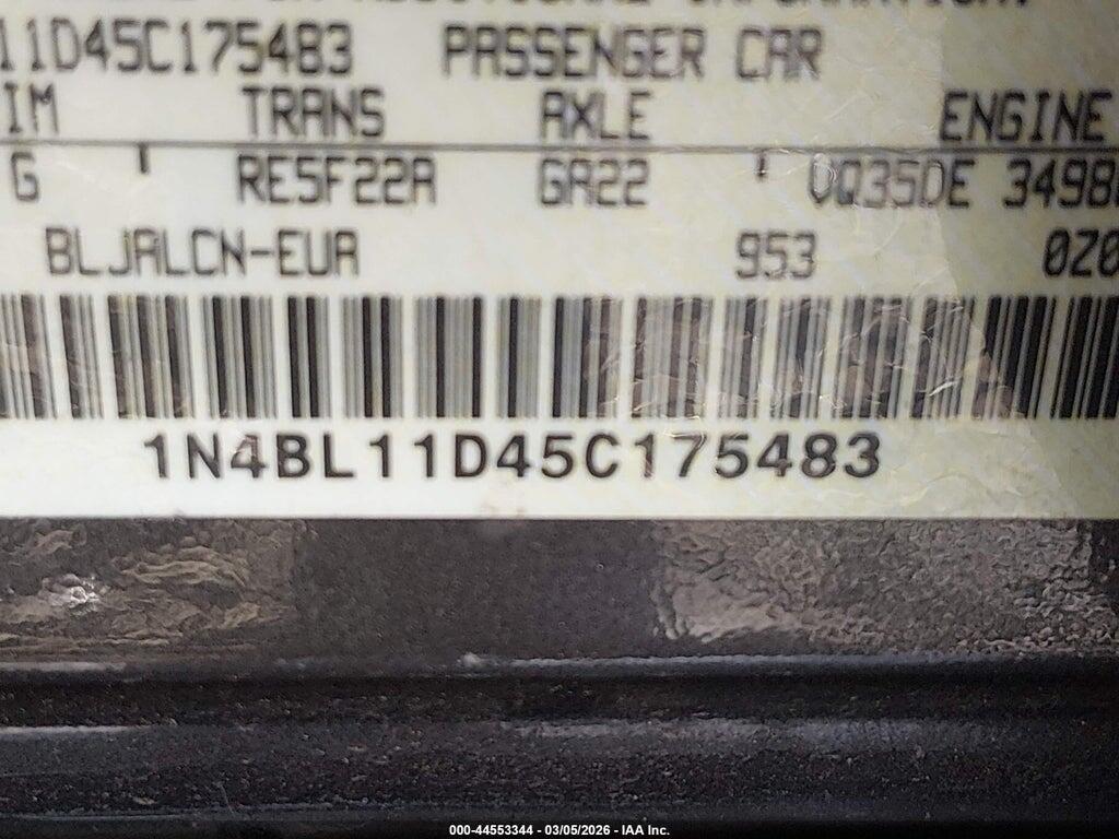 1N4BL11D45C175483 2005 NISSAN ALTIMA photo no. 9
