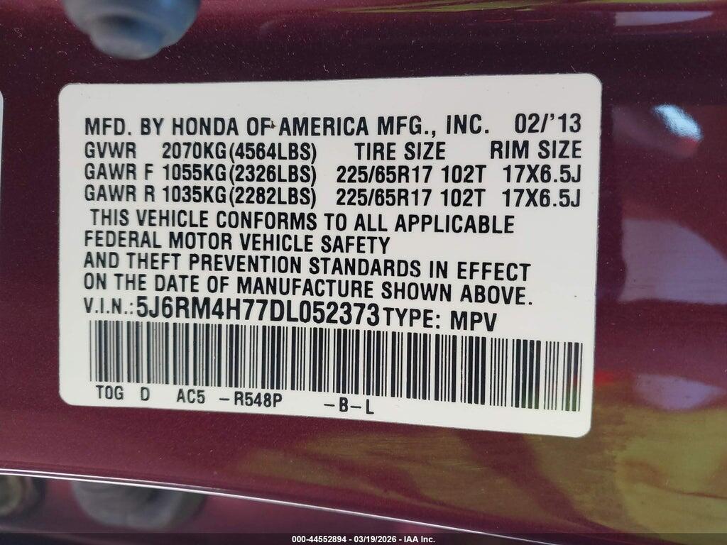 5J6RM4H77DL052373 2013 HONDA CR-V photo no. 9