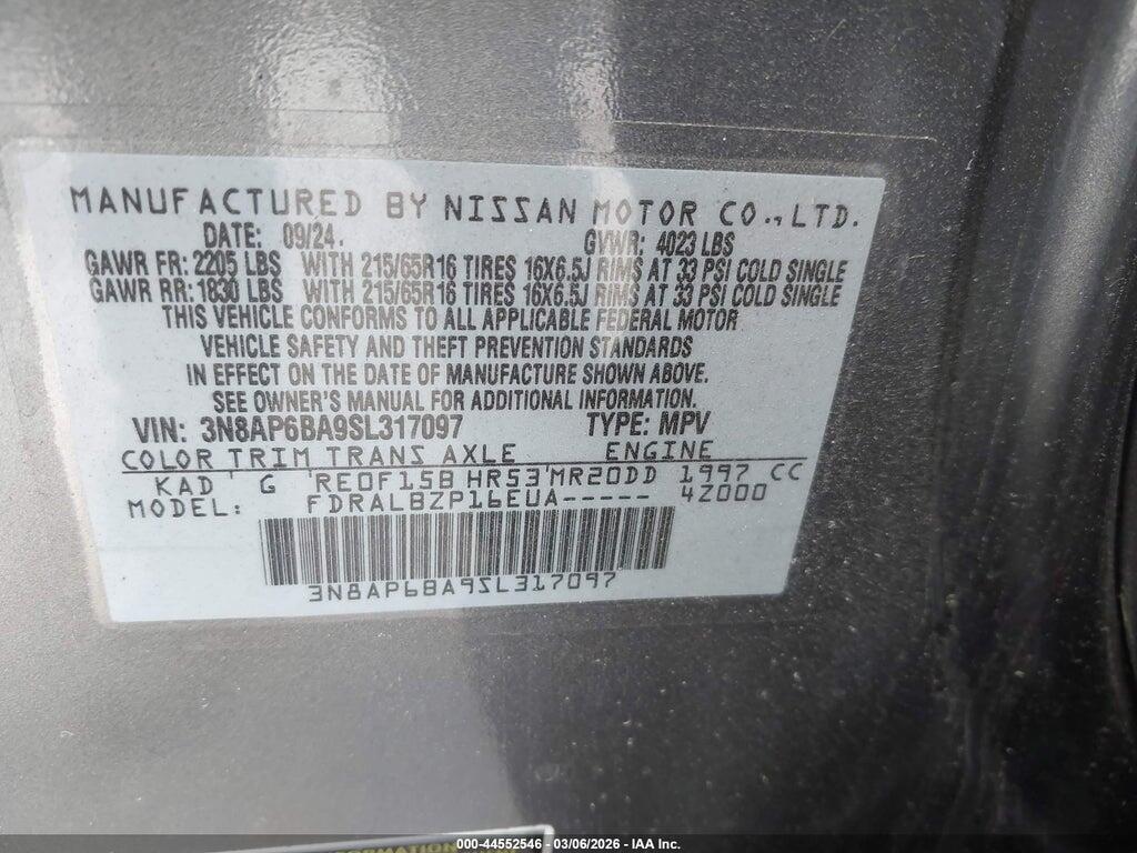 3N8AP6BA9SL317097 2025 NISSAN KICKS photo no. 9