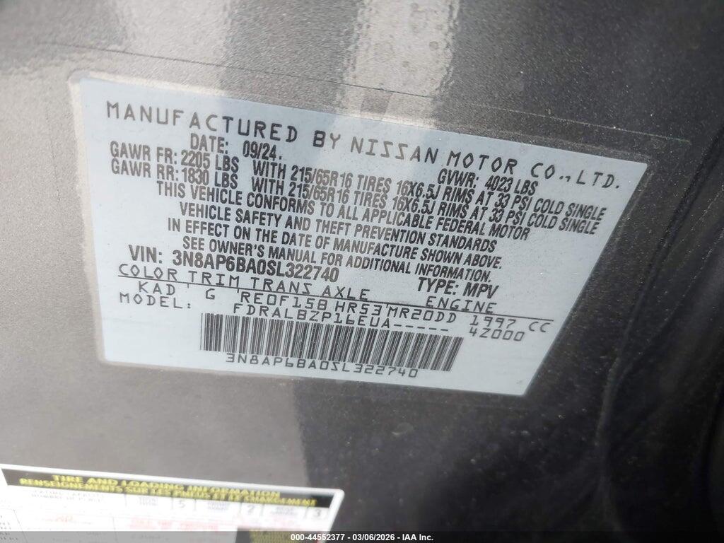 3N8AP6BA0SL322740 2025 NISSAN KICKS photo no. 9
