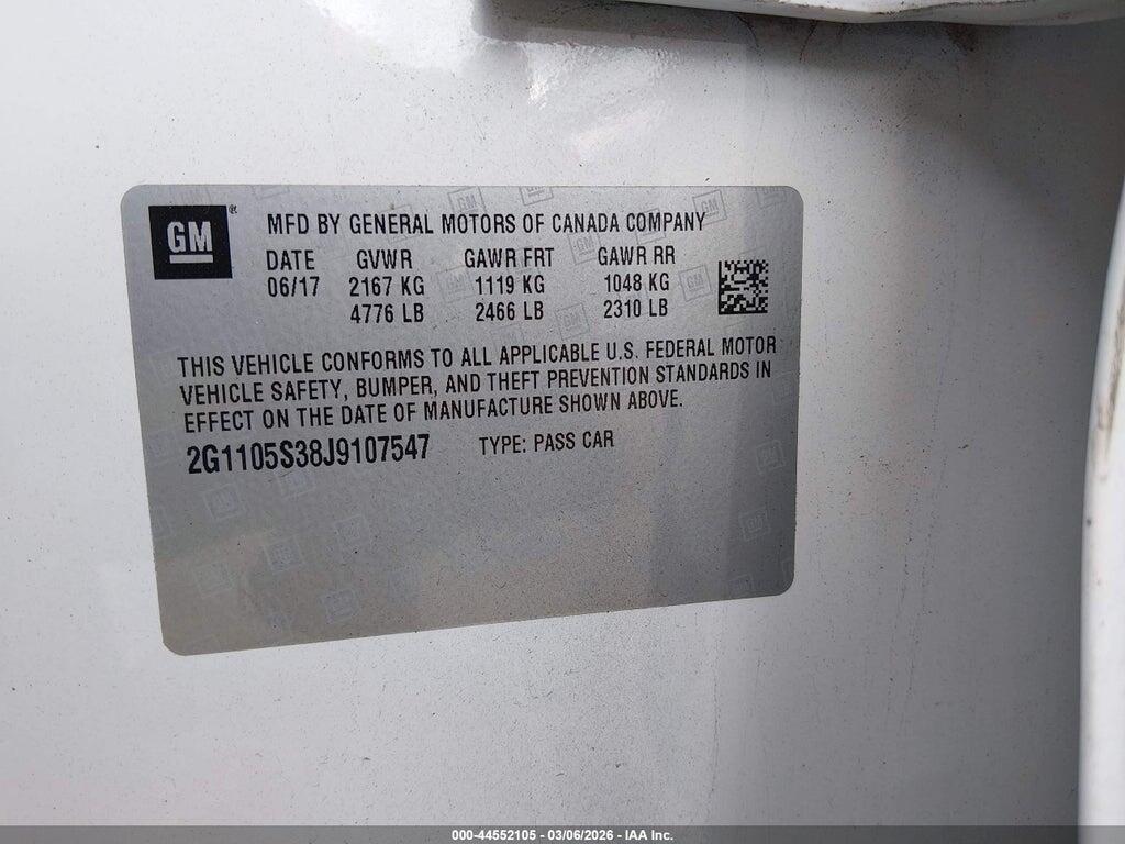 2G1105S38J9107547 2018 CHEVROLET IMPALA photo no. 9