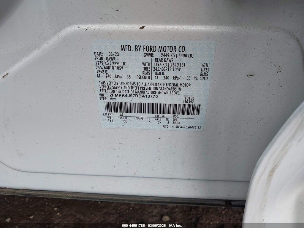 2FMPK4J97RBA13770 2024 FORD EDGE photo no. 9
