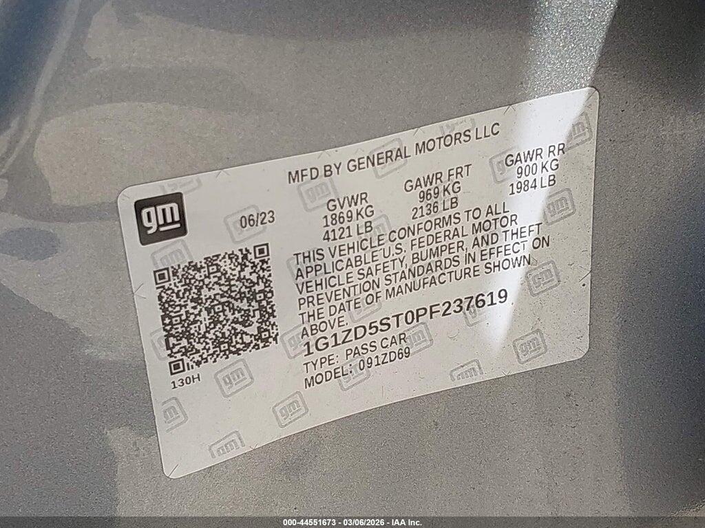 1G1ZD5ST0PF237619 2023 CHEVROLET MALIBU photo no. 9