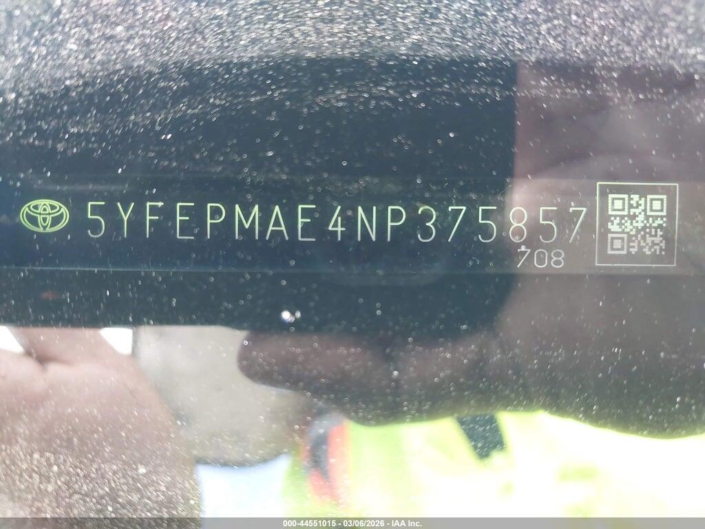 5YFEPMAE4NP375857 2022 TOYOTA COROLLA photo no. 9