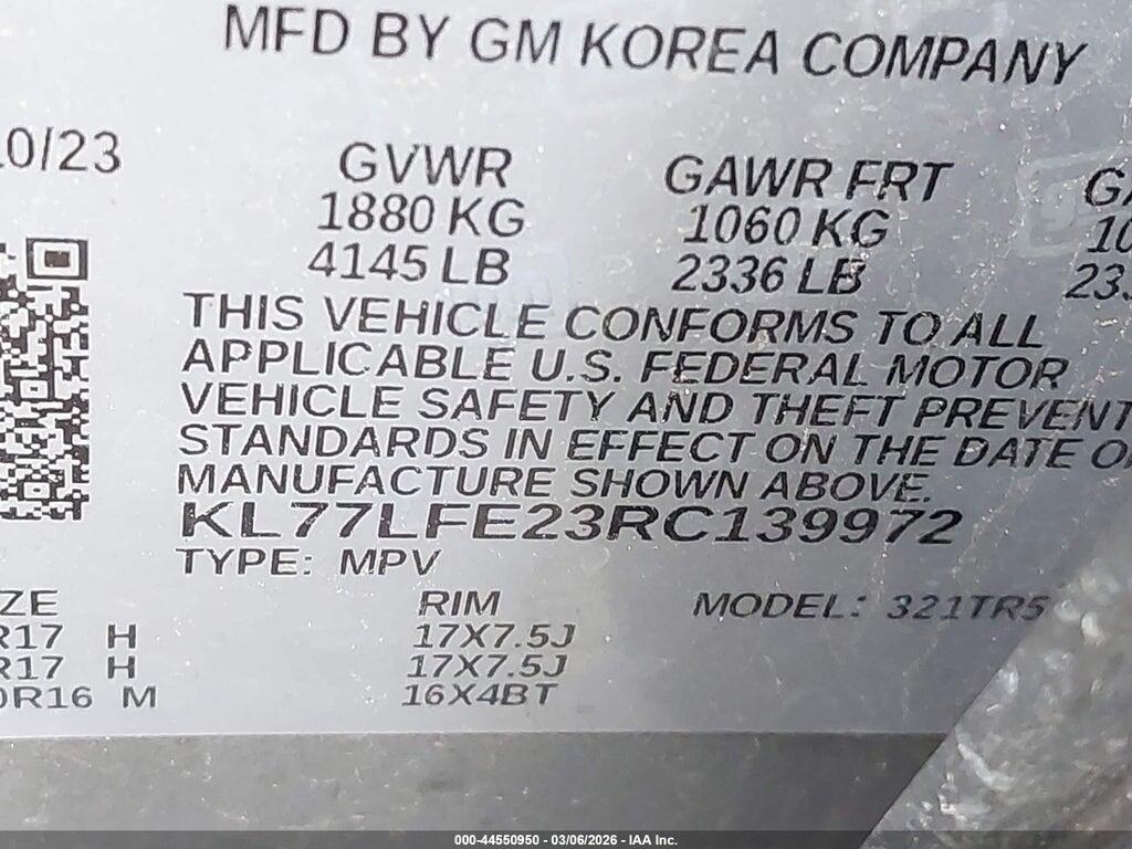 KL77LFE23RC139972 2024 CHEVROLET TRAX photo no. 9