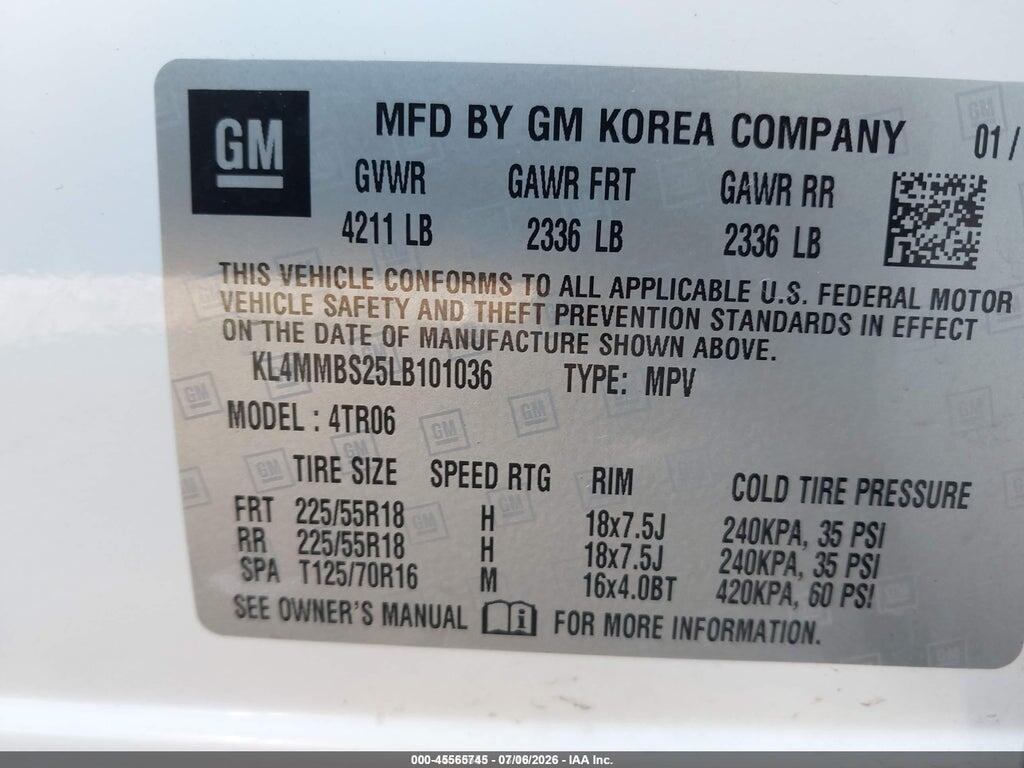 KL4MMBS25LB101036 2020 BUICK ENCORE GX photo no. 9