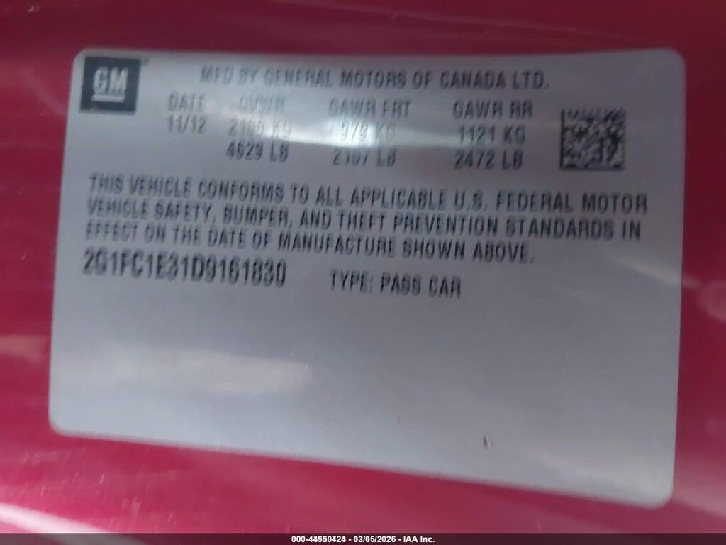 2G1FC1E31D9161830 2013 CHEVROLET CAMARO photo no. 9