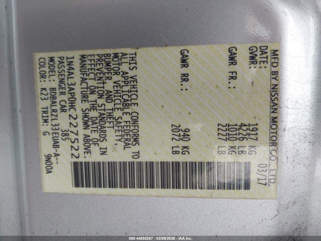 1N4AL3AP0HC227522 2017 NISSAN ALTIMA photo no. 9