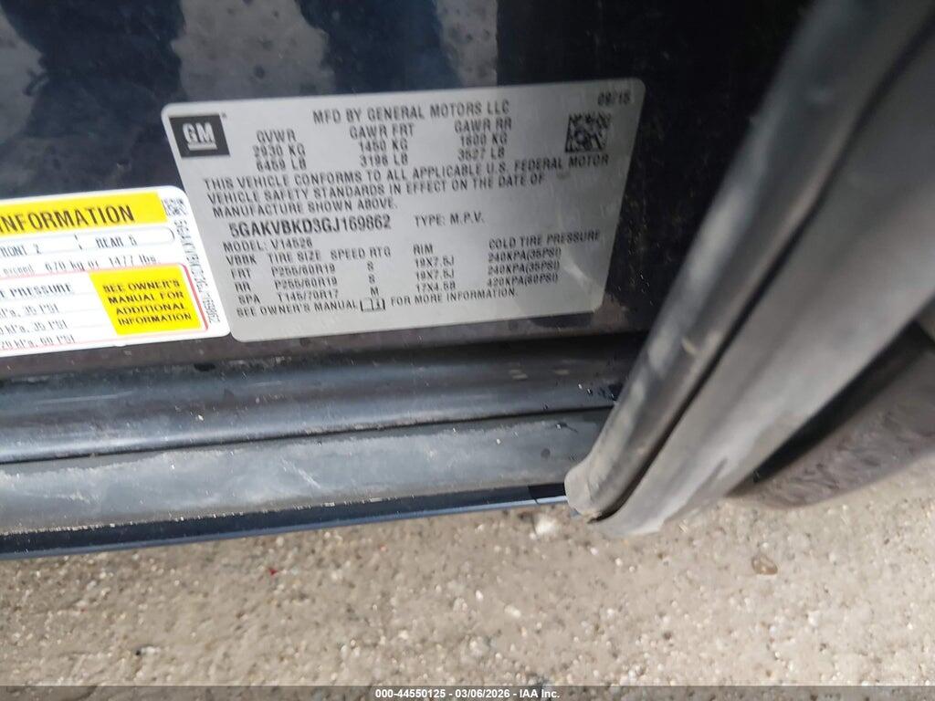 5GAKVBKD3GJ169862 2016 BUICK ENCLAVE photo no. 9