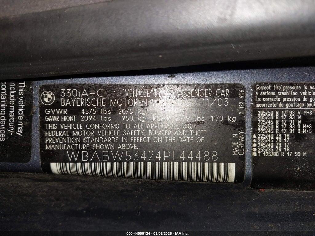 WBABW53424PL44488 2004 BMW 330CI photo no. 9