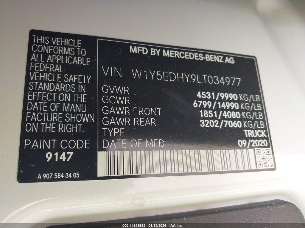 W1Y5EDHY9LT034977 2020 MERCEDES-BENZ SPRINTER 3500 photo no. 9