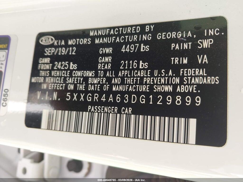 5XXGR4A63DG129899 2013 KIA OPTIMA photo no. 9