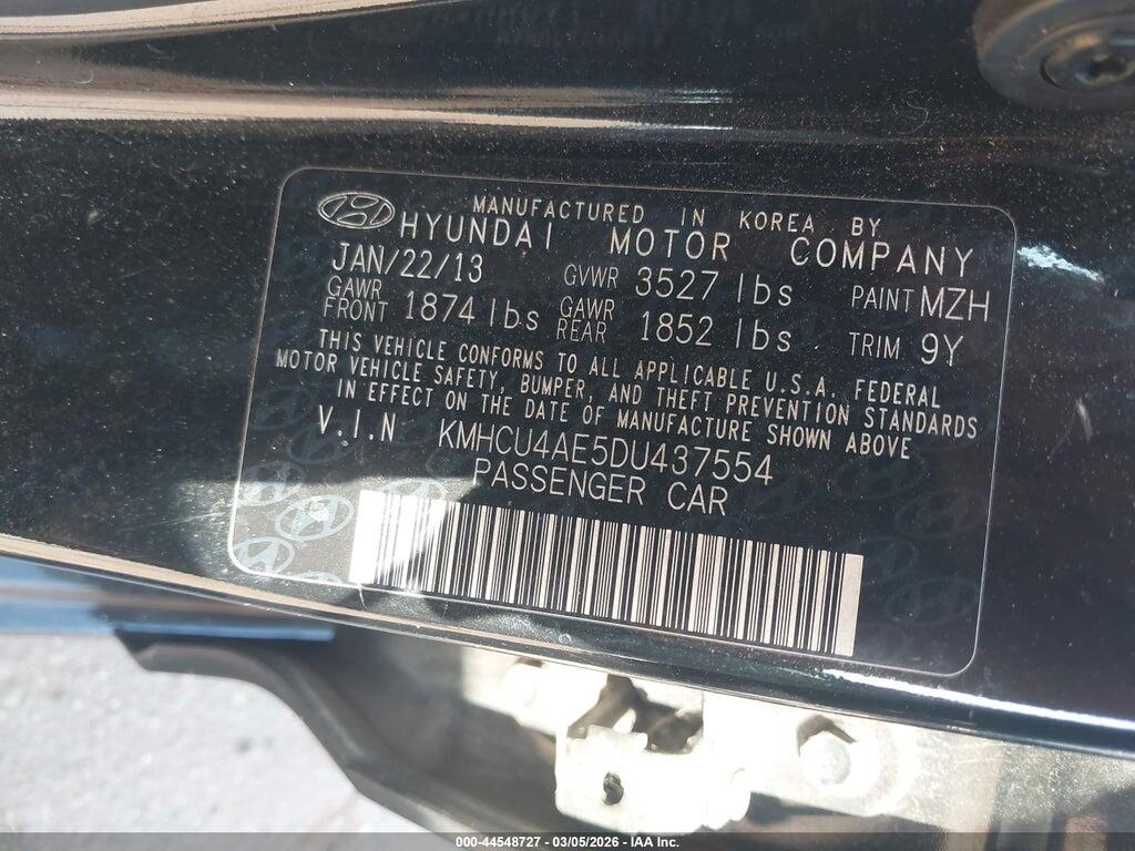KMHCU4AE5DU437554 2013 HYUNDAI ACCENT photo no. 9