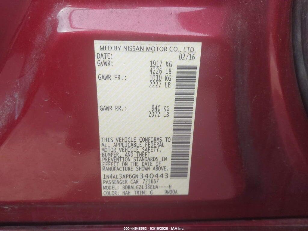 1N4AL3AP6GN340443 2016 NISSAN ALTIMA photo no. 9