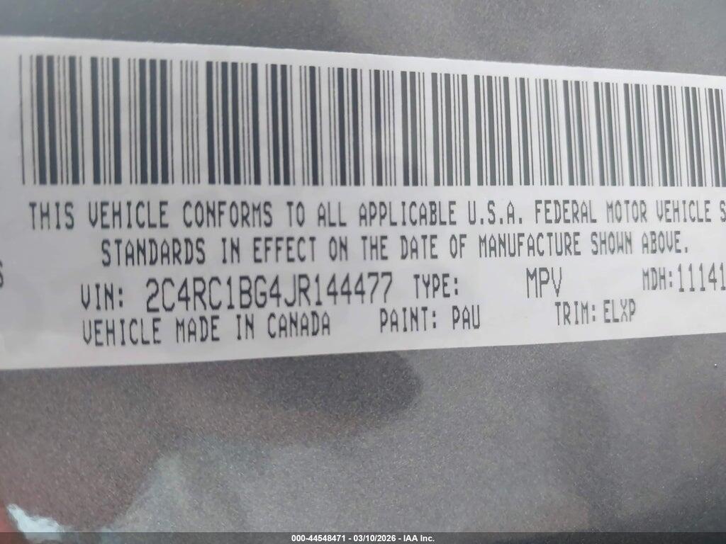 2C4RC1BG4JR144477 2018 CHRYSLER PACIFICA photo no. 9