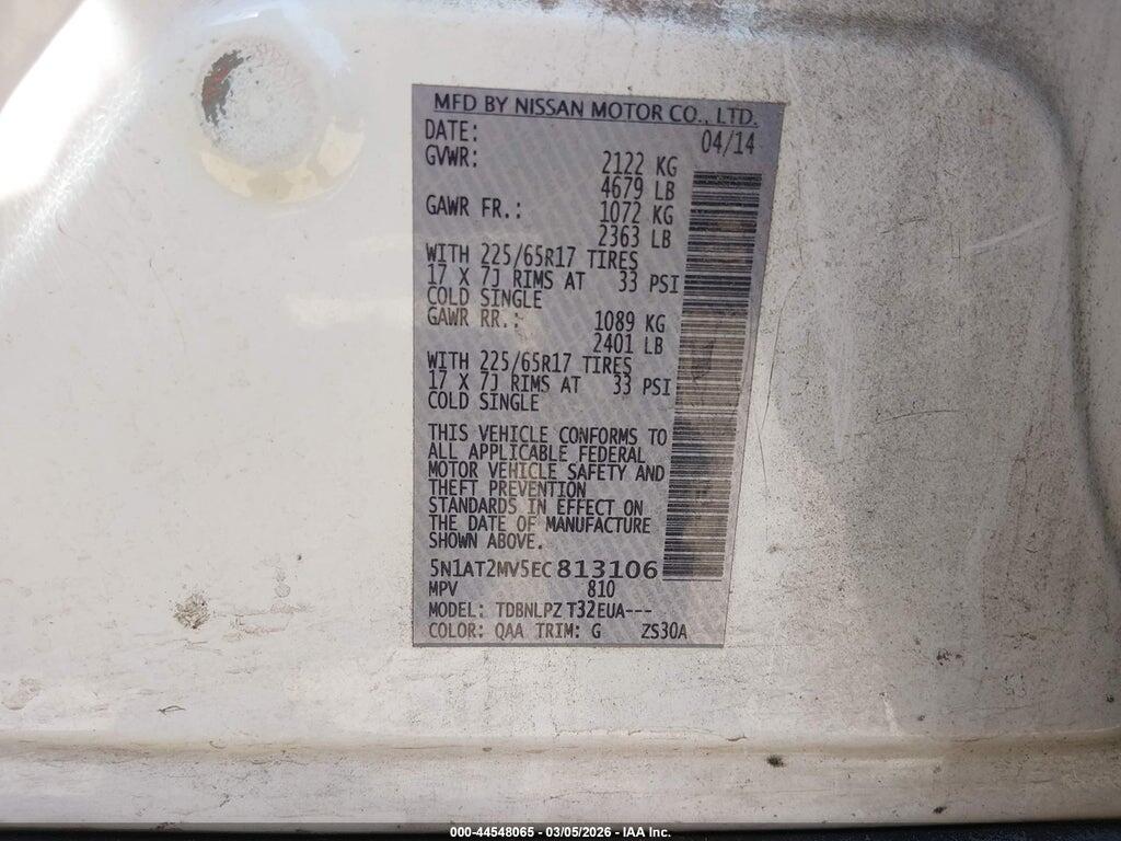 5N1AT2MV5EC813106 2014 NISSAN ROGUE photo no. 9