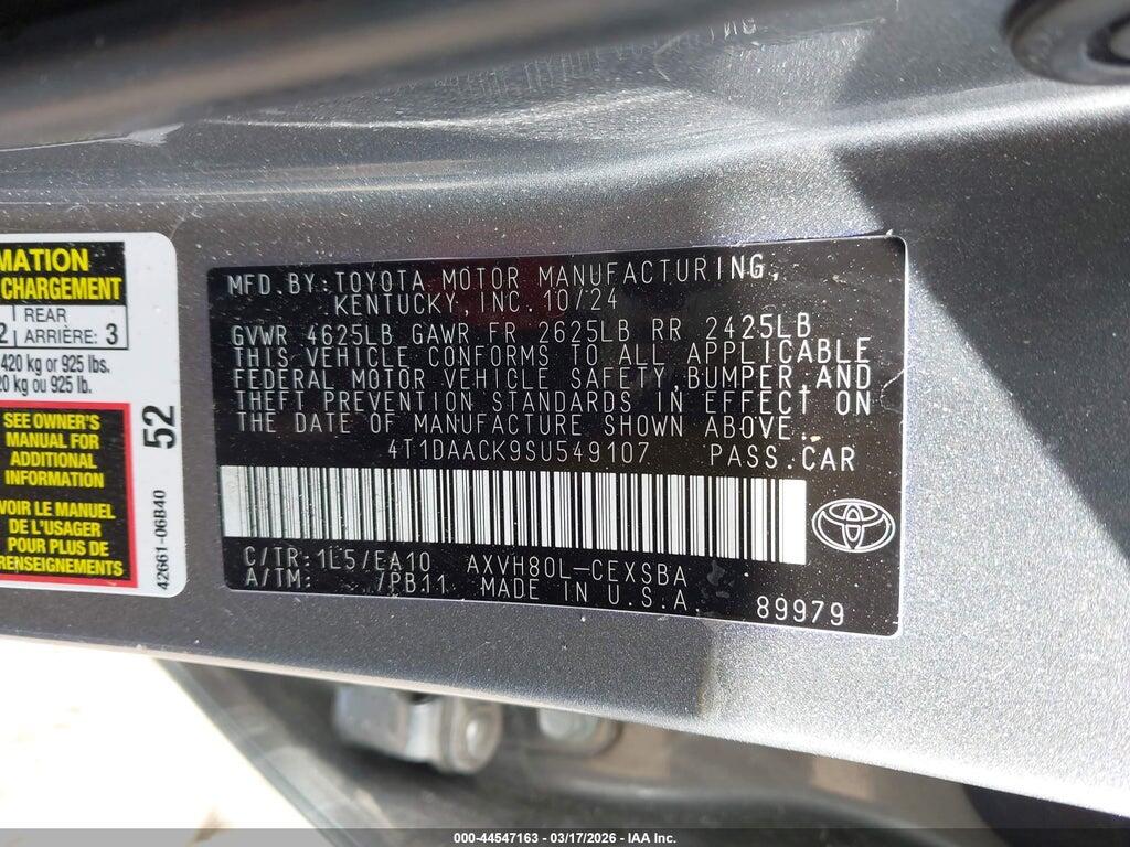 4T1DAACK9SU549107 2025 TOYOTA CAMRY photo no. 9