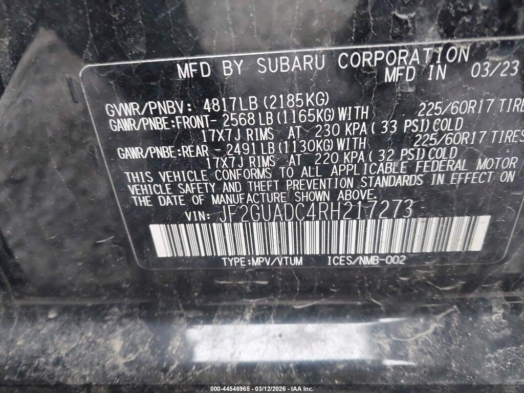 JF2GUADC4RH217273 2024 SUBARU CROSSTREK photo no. 9