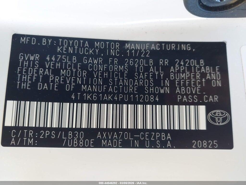 4T1K61AK4PU112084 2023 TOYOTA CAMRY photo no. 9