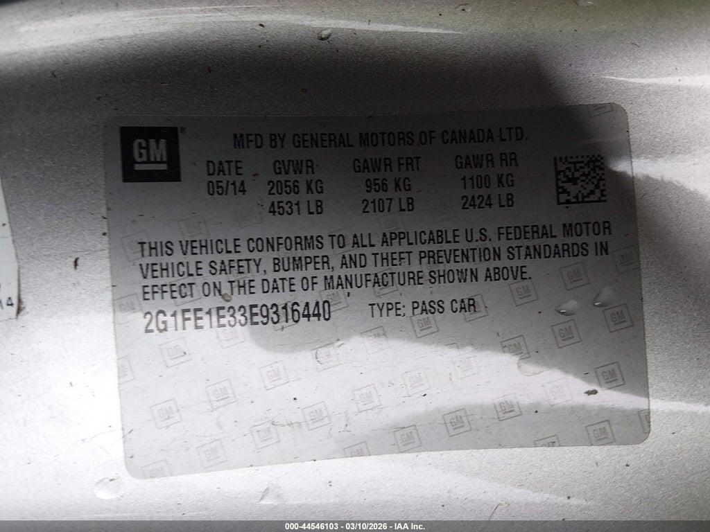 2G1FE1E33E9316440 2014 CHEVROLET CAMARO photo no. 9