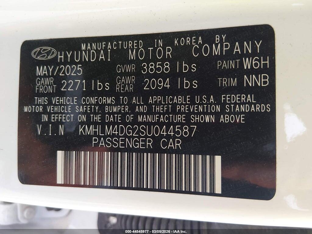 KMHLM4DG2SU044587 2025 HYUNDAI ELANTRA photo no. 9