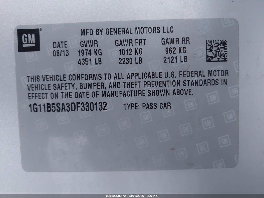1G11B5SA3DF330132 2013 CHEVROLET MALIBU photo no. 9