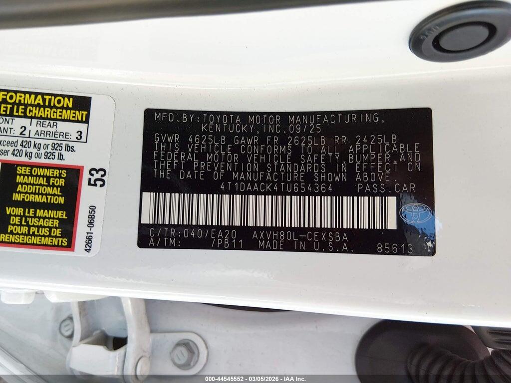 4T1DAACK4TU654364 2026 TOYOTA CAMRY photo no. 9